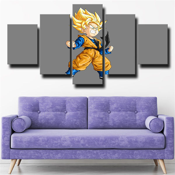 Dragon Ball Goten Grey Canvas Wall Art