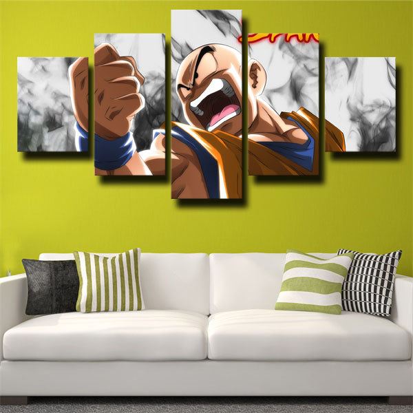 Dragon Ball Krillin Face Canvas Wall Art