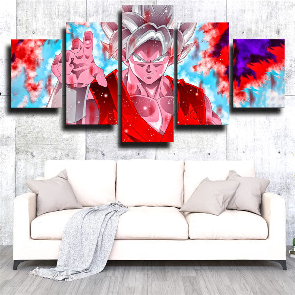 Dragon Ball Red Gohan Silver Hair Canvas Wall Art
