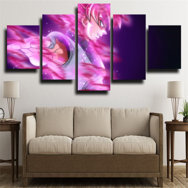 Dragon Ball Son Goku Pink Light Canvas Wall Art