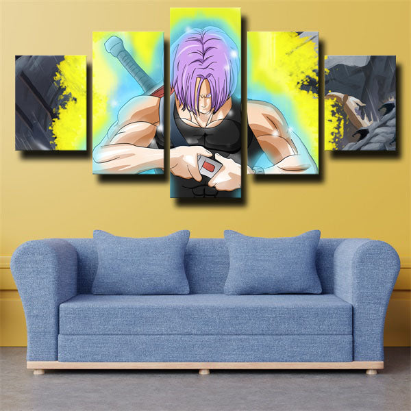 Dragon Ball Trunks Purple Hair Canvas Wall Art