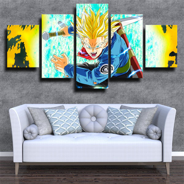 Dragon Ball Trunks Yellow Hair Canvas Wall Art