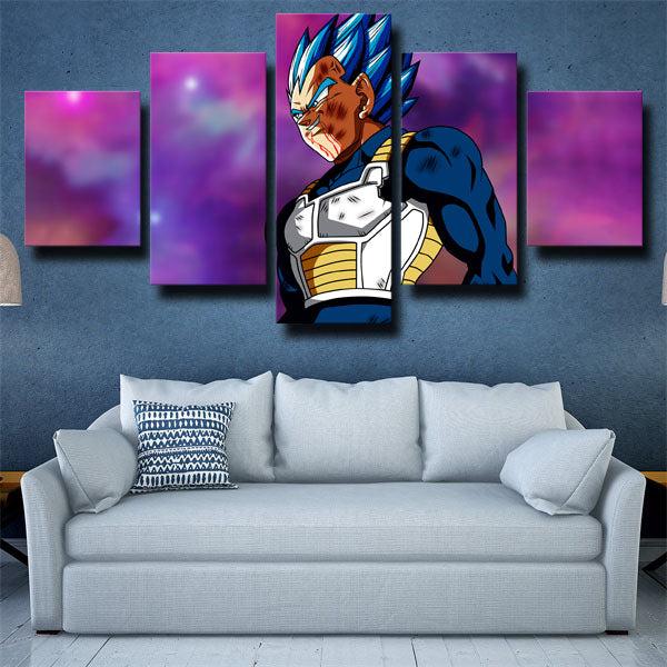 Dragon Ball Vegeta Purple Background Canvas Wall Art