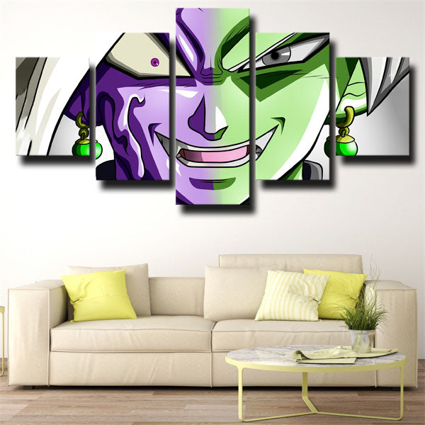 Dragon Ball Zamasu Purple And Green Face Canvas Wall Art