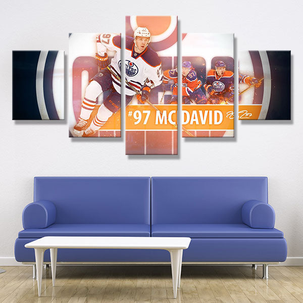 Edmonton Oilers Center Hard Work Connor Mcdavid Canvas Wall Art