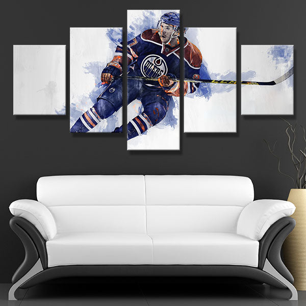 Edmonton Oilers Center Passion Connor Mcdavid Canvas Wall Art