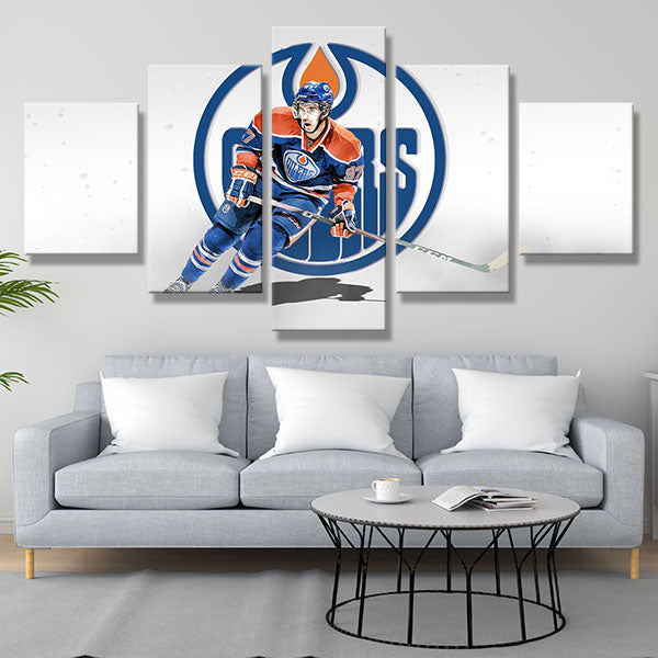 Edmonton Oilers Center Work Hhard Connor Mcdavid Canvas Wall Art