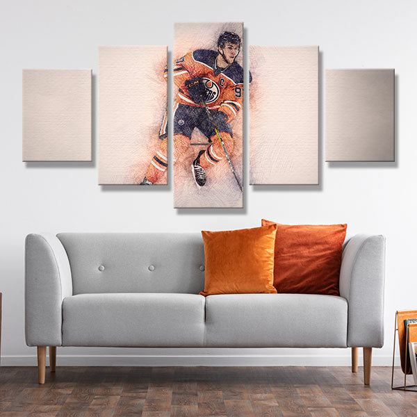 Edmonton Oilers Goaltender Attack Nikolai Khabibulin Canvas Wall Art