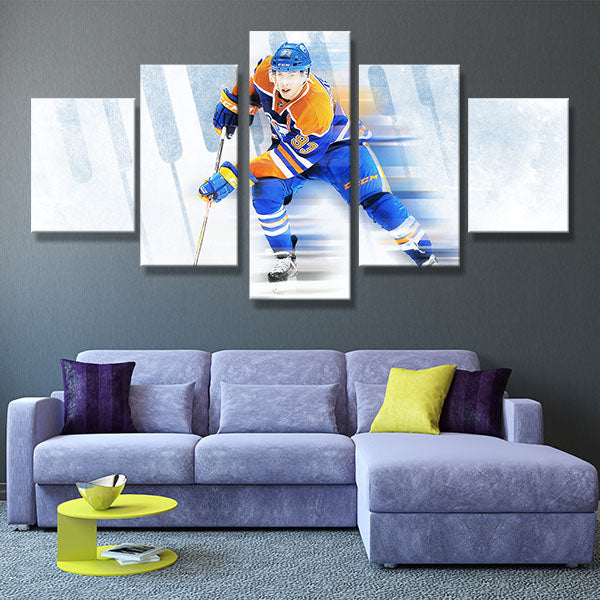 Edmonton Oilers Left Wing Ryan Nugent Hopkins Canvas Wall Art
