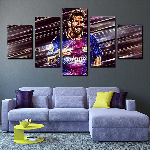 Fc Barcelona Forward Flea Lionel Messi Canvas Wall Art