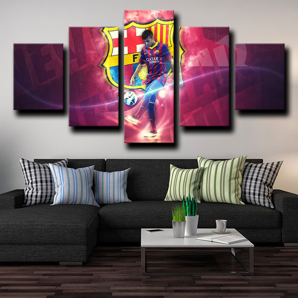 Fc Barcelona Forward Juninho Neymar Red Canvas Wall Art