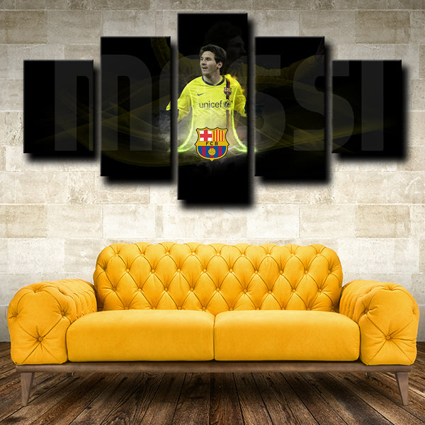 Fc Barcelona Forward La Pulga Lionel Messi Canvas Wall Art