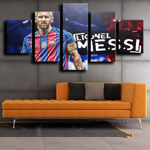 Fc Barcelona Forward La Pulga Lionel Messi Canvas Wall Art