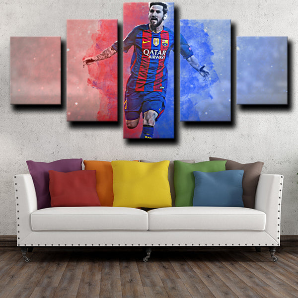 Fc Barcelona Forward La Pulga Lionel Messi Canvas Wall Art