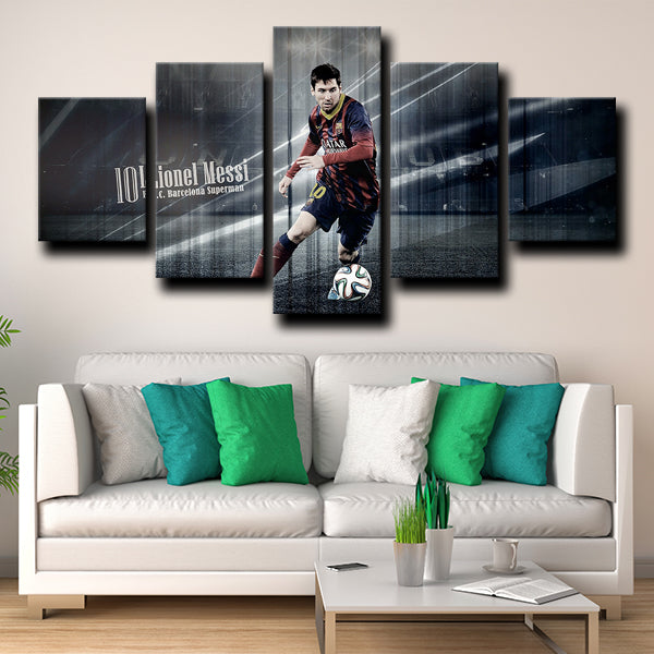 Fc Barcelona Forward La Pulga Lionel Messi Canvas Wall Art