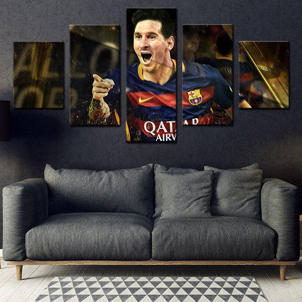 Fc Barcelona Forward Leo Lionel Messi Canvas Wall Art