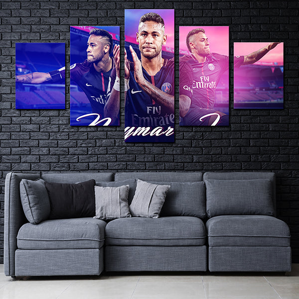 Fc Barcelona Forward Neymar Blue Canvas Wall Art