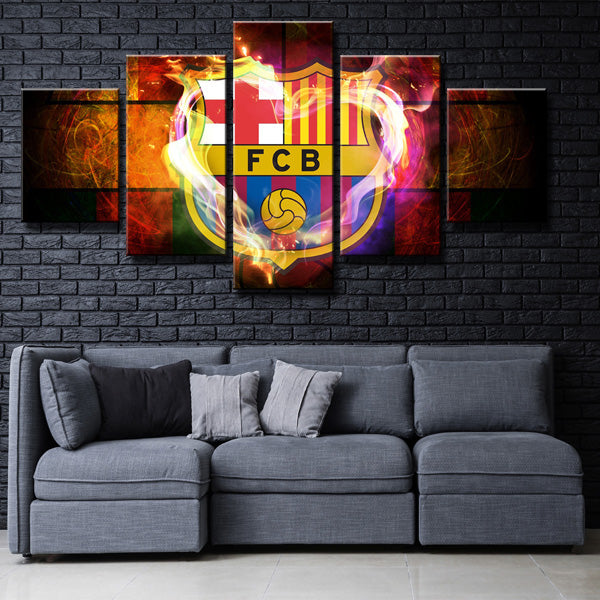 Fc Barcelona Heart Canvas Wall Art