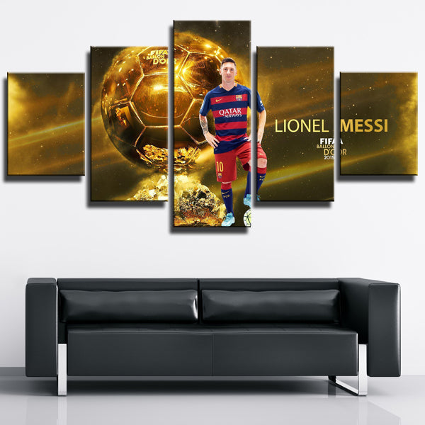 Fc Barcelona Lionel Messi Fifa Ballon D’Or – Canvas Wall Art