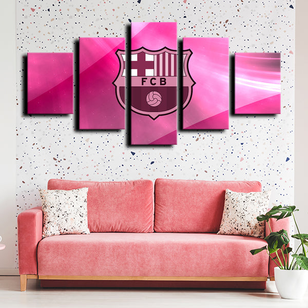 Fc Barcelona Logo Emblem Canvas Wall Art