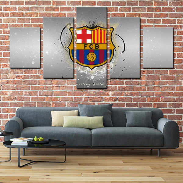 Fc Barcelona Logo Emblem Canvas Wall Art
