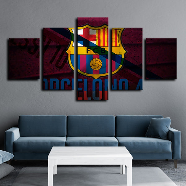 Fc Barcelona Logo Emblem Canvas Wall Art