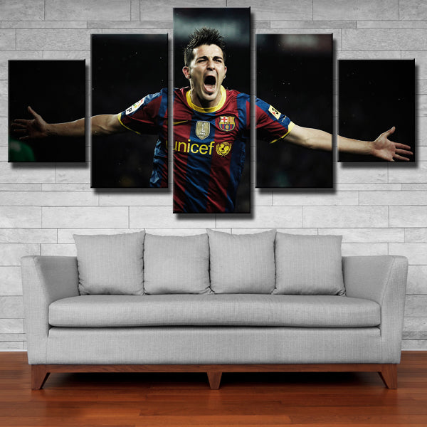 Fc Barcelona The Kid Forward David Villa Canvas Wall Art