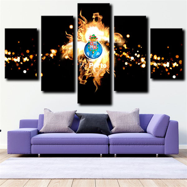 Fc Porto Black Symbol Canvas Wall Art