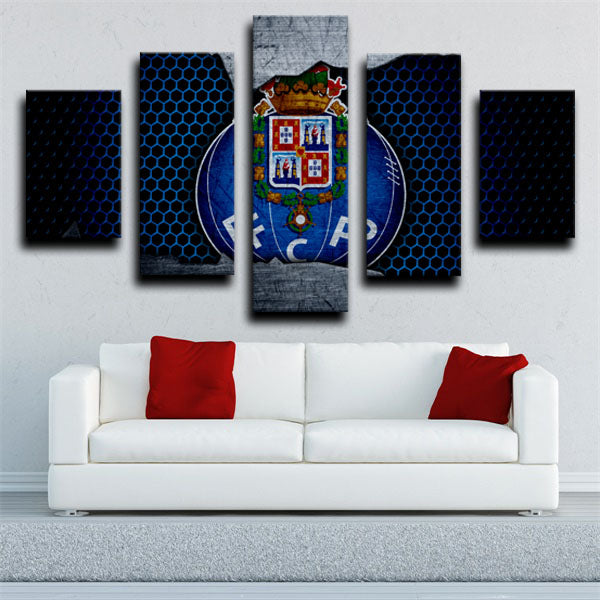 Fc Porto Concise Emblem Canvas Wall Art