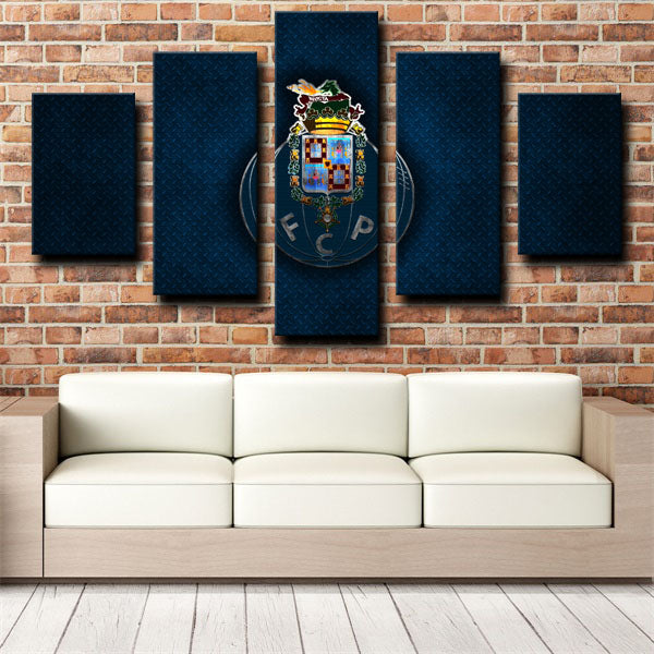 Fc Porto Reddish Blue Badge Canvas Wall Art