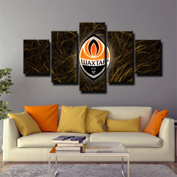 Fc Shakhtar Donetsk Team Black Logo Canvas Wall Art