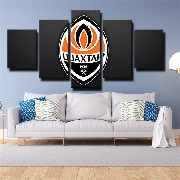 Fc Shakhtar Donetsk Team Logo Black Canvas Wall Art