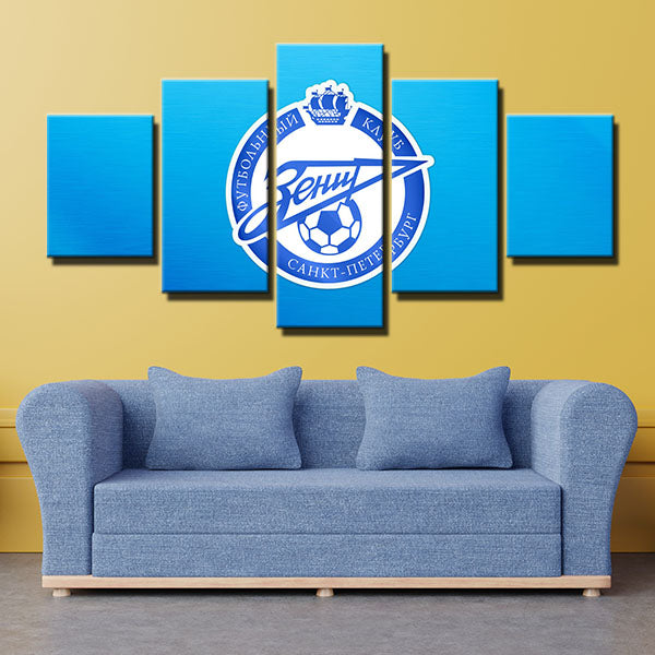 Fc Zenit Saint All Blue Emblem Canvas Wall Art