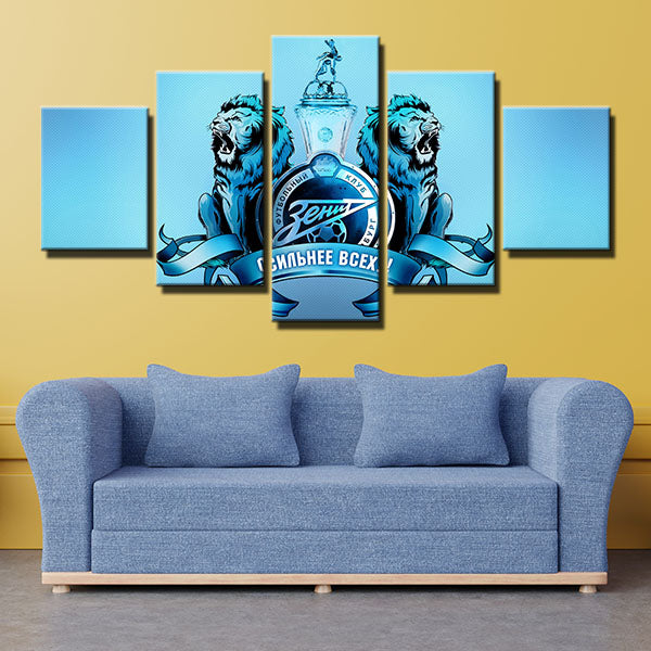 Fc Zenit Saint Blue Emblem Canvas Wall Art