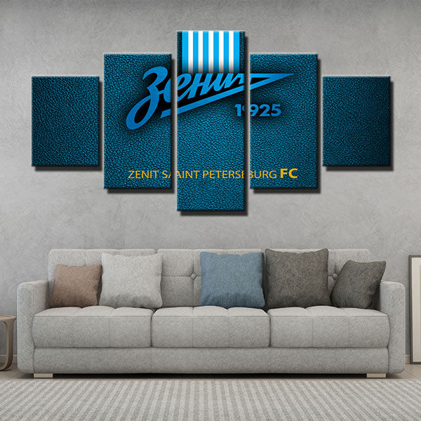 Fc Zenit Saint Cyan Emblem Canvas Wall Art