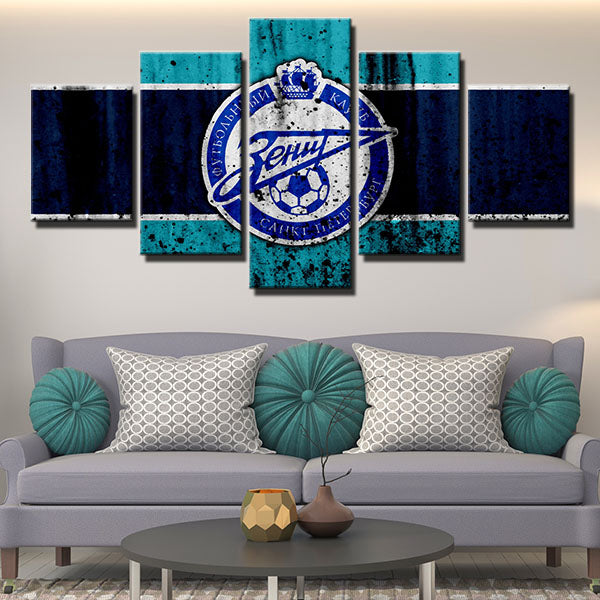 Fc Zenit Saint Green And Black Emblem Canvas Wall Art