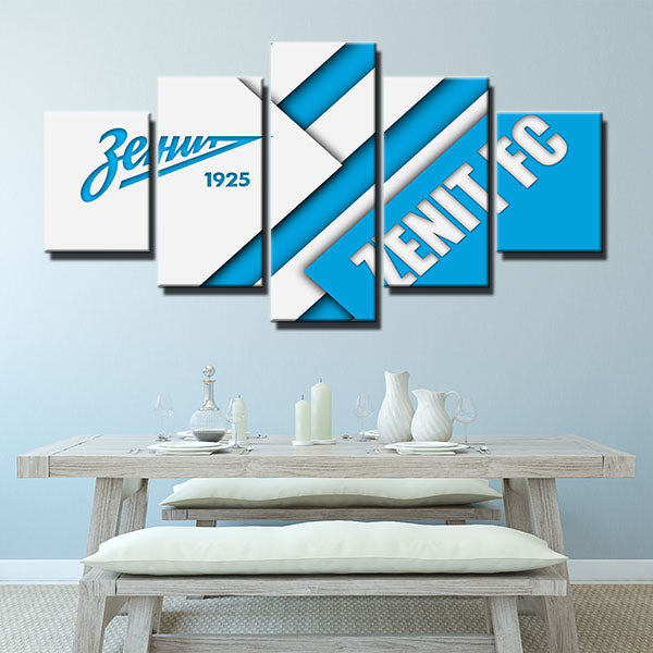 Fc Zenit Saint Sky Blue Emblem Canvas Wall Art