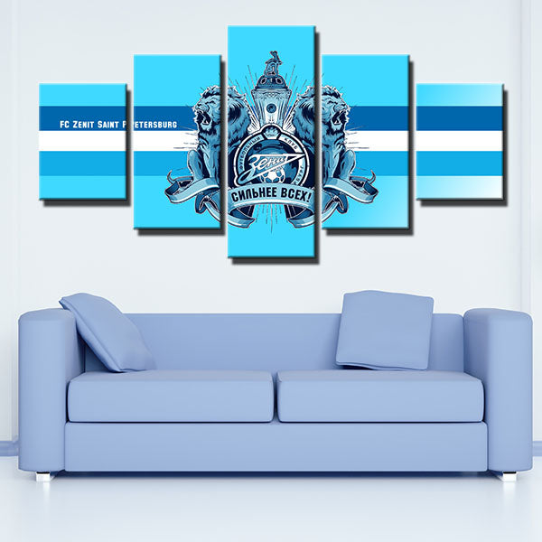 Fc Zenit Saint Stripe Emblem Canvas Wall Art