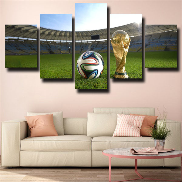 Football And Trophy Canvas Wall Art
