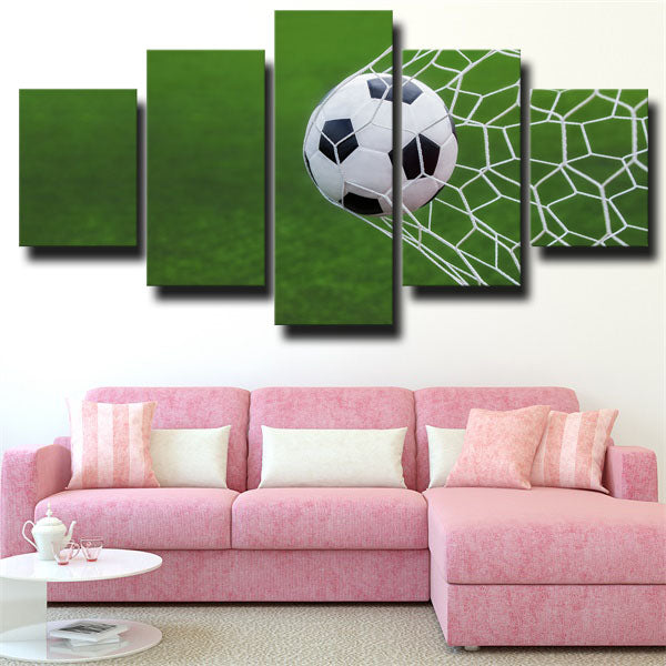 Football Into The Net Canvas Wall Art
