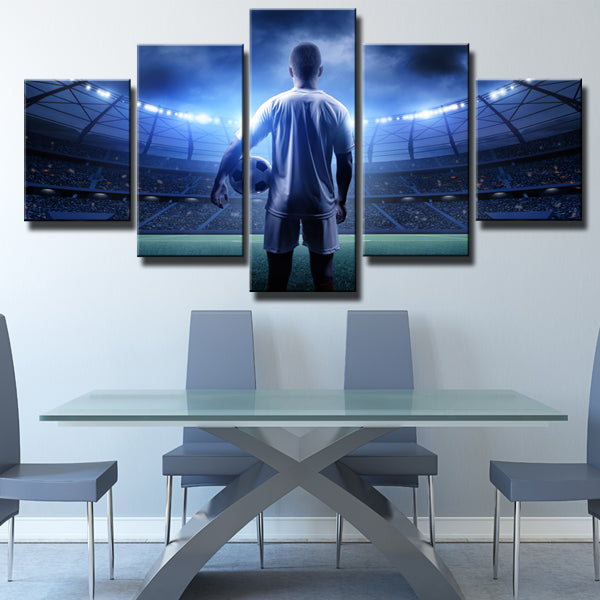 Football Player In The Stadium Canvas Wall Art