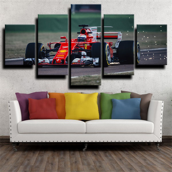 Formula 1 Car Ferrari No.7 Canvas Wall Art