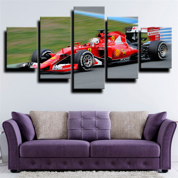 Formula 1 Car Ferrari Red Car Canvas Wall Art