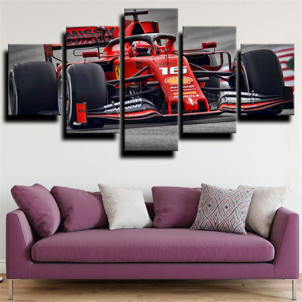 Formula 1 Car Ferrari Sf90 No.16 Canvas Wall Art