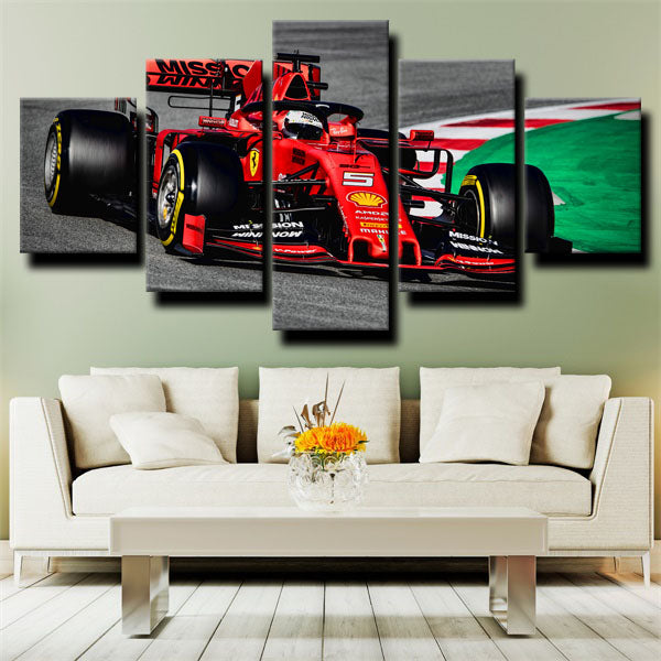 Formula 1 Car Ferrari Sf90 No.5 Canvas Wall Art