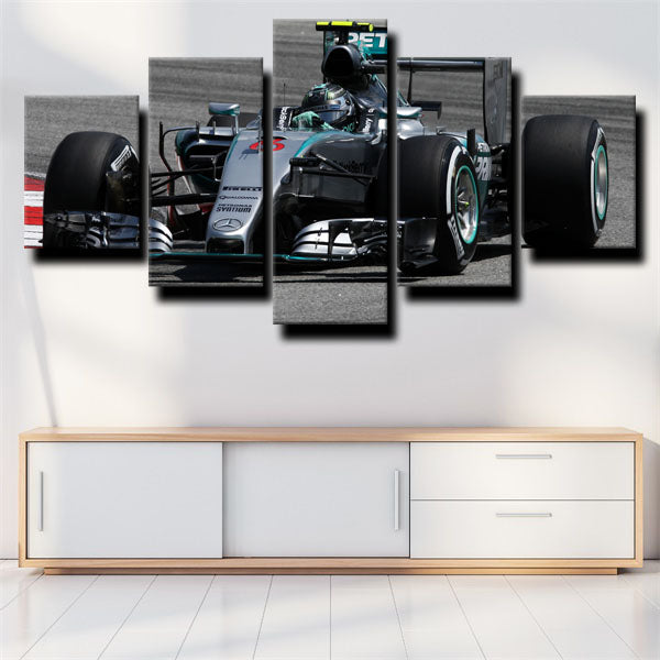Formula 1 Black Car Mercedes Amg No.6 Canvas Wall Art
