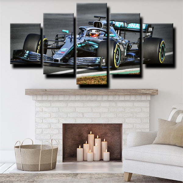 Formula 1 Blue Car Mercedes W10 Canvas Wall Art