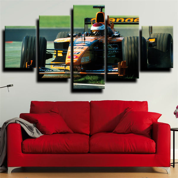 Formula 1 Orange Car Canvas Wall Art