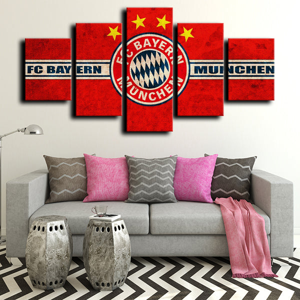 Fussball-Club Bayern Logo Crest Canvas Wall Art