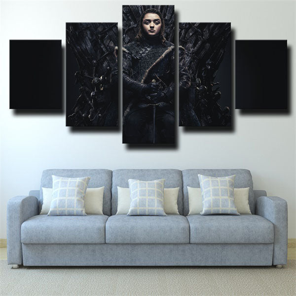 Game Of Thrones Arya Stark Black Canvas Wall Art